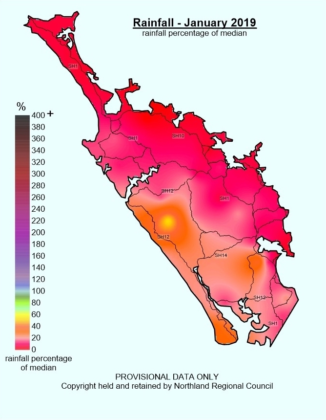 Rainfall map - January 2019.