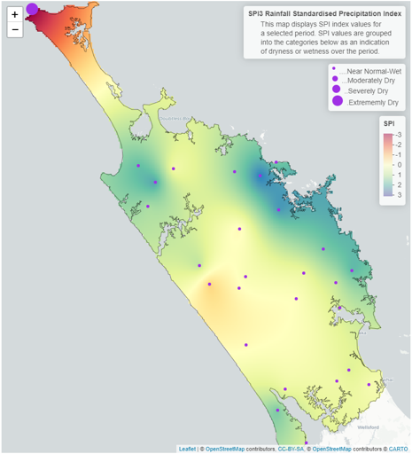 3 Month SPI map for August 2022