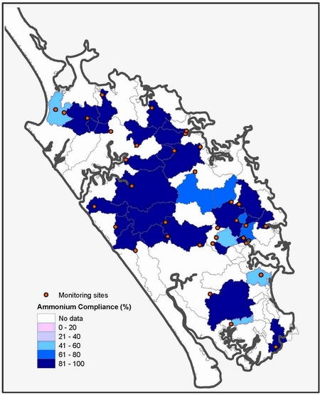 Figure 7: Ammonium compliance map.