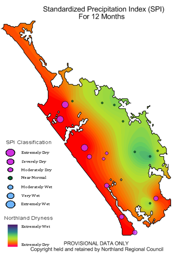 SPI Index map for 12 months to the end of September 2020.