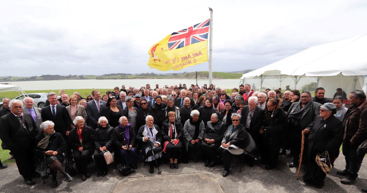 Those who gathered at Waihāua Marae to witness the 9 October signing of an MOU aimed to restore the health and mauri of Kaipara Moana.
